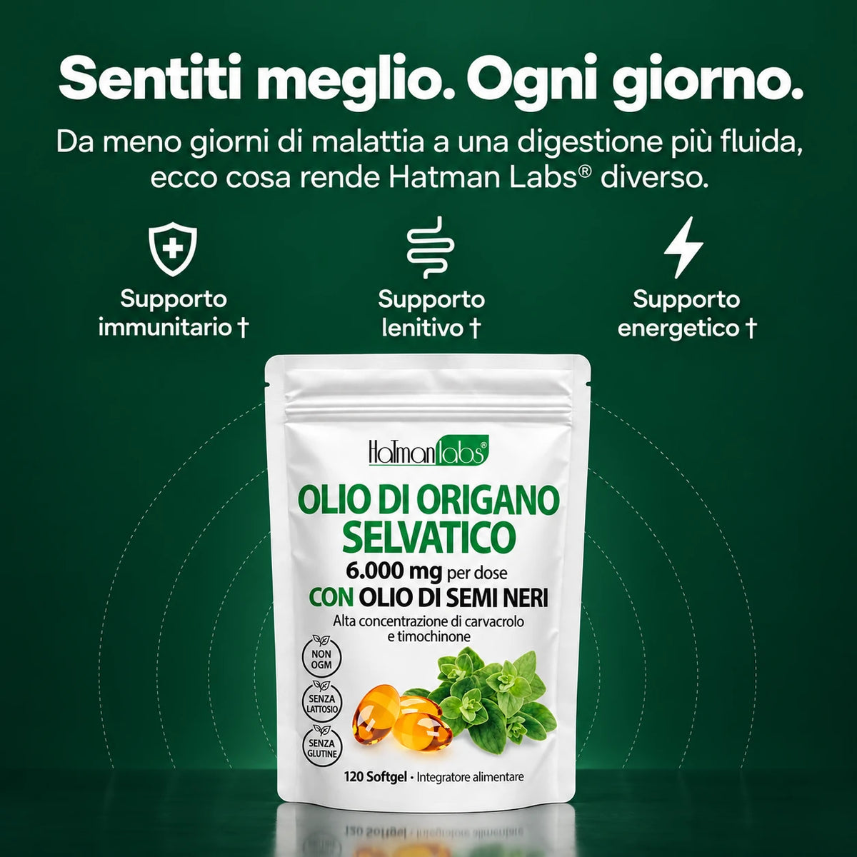 Olio di Origano Selvatico con Olio di Semi Neri – 120 Softgel